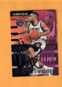 Damon Stoudamire Toronto Raptors AUTO Signed 1995-96 Fleer Arizona Wildcats 5J
