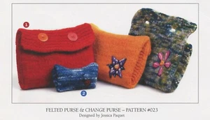 Sheep Shop Yarn Company Knitting Pattern 023 Felted Purse & Change Purse - Picture 1 of 3