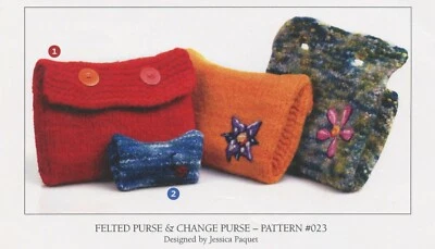 Sheep Shop Yarn Company Knitting Pattern 023 Felted Purse & Change Purse - Image 1 of 3