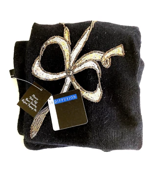 IB Diffusion Silk Angora Lambswool Nylon Knit Sequined Winter Scarf w Tags VTG - Image 1 of 4