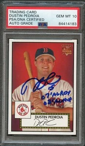 2006 Topps 52' #40 Dustin Pedroia Card PSA Slabbed Auto 10 Red Sox - Picture 1 of 2