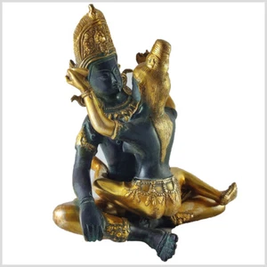 Buddha Shakti Shiva Messing Tantra Tantraismus Yab-Yum Vajrayana blaugrau - Picture 1 of 3