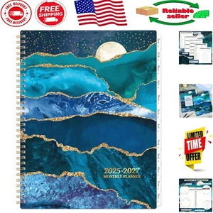 Chic 2025-2027 Monthly Planner - Stylish Organizer with Tabs & Twin-Wire Binding - Picture 1 of 9