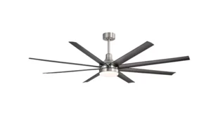 Breezary Archer 6 ft. Indoor Black-Blade Satin Nickel 120-Volt Industrial - Picture 1 of 7