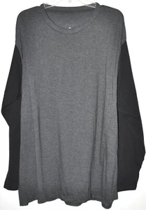 Long Sleeve Tee Soft Knit Color Block Charcoal Gray & Black Men's Size 3XL NWOT - Picture 1 of 3