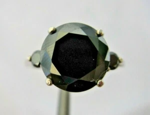 3,30 ctw ECHTER SCHWARZER DIAMANT RING * 3 DURCHMESSER * KOSTENLOSER DIAMANTTESTER, ZERTIFIKAT, GRÖSSE 5 - Bild 1 von 12