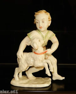 Rosenthal Porzellan Figur "Putte mit Schäfchen" - Picture 1 of 5