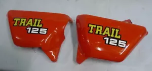 HONDA TRAIL125 CT125 XL100 XL125 COVER LEFT & RIGHT SIED ORANGE NEW 1PAIR - Picture 1 of 8