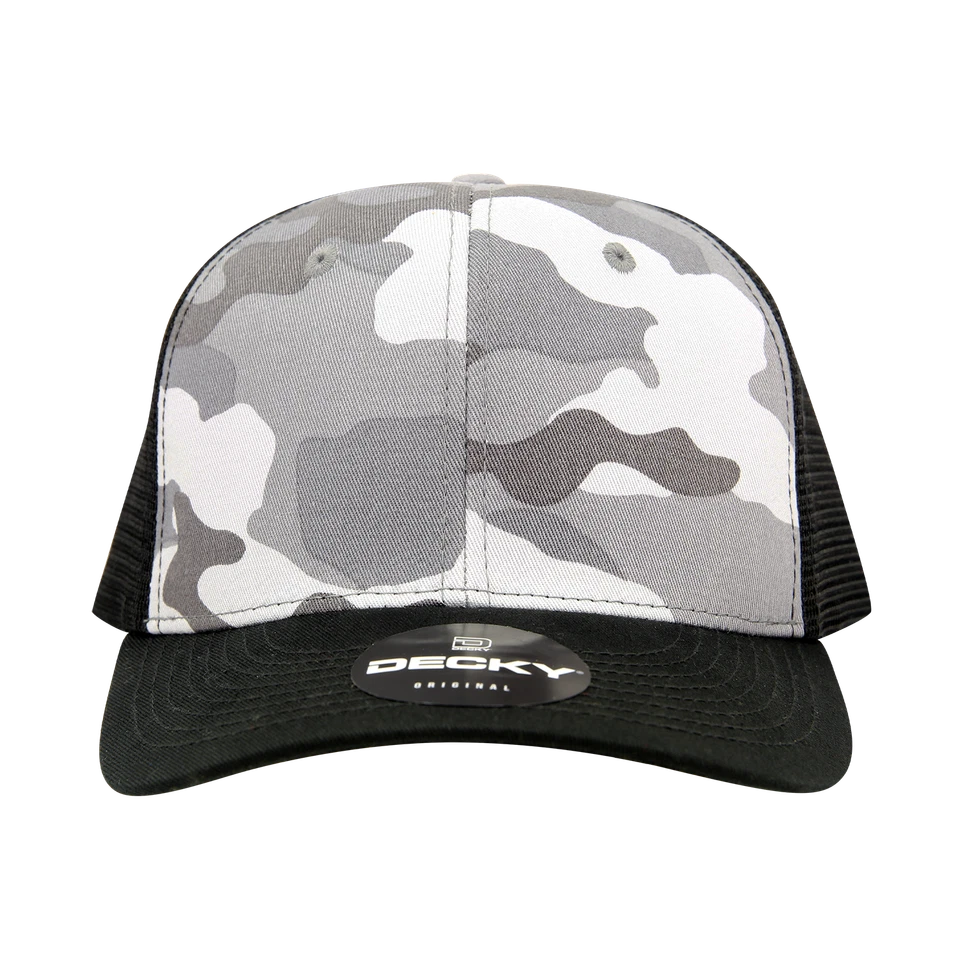 Decky 6 Panel Mid Profile Structured Camo Trucker - 1054 - Image 1 of 1