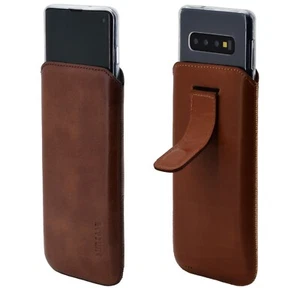 Suncase Pelle Custodia IN Mocca Braun + Silicone per Samsung Galaxy S10e - Foto 1 di 7