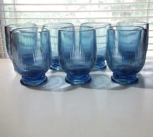 Pfaltzgraff PFC1 Blue 7 Double Rocks/Old Fashioned Tumblers 11 Ounce Castle Mark - Picture 1 of 6
