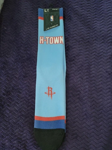 PKWY Mens Houston Rockets City Edition 2020 Socks Large Shoe SZ 6-12 H-Town Cover