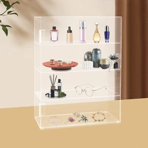 Acrylic Display Case Countertop Clear Box Dustproof Shelves Showcase with Lock - Picture 1 of 22