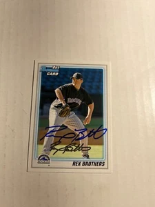 Colorado Rockies REX BROTHERS Signed Card - Picture 1 of 1