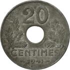 French Coin 20 Centimes | Vichy French State | France | 1941 - 1943
