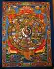 Buddhism Wheels of Life Samsara Bhavachakra Madala Pure Gold Paint Thangka free