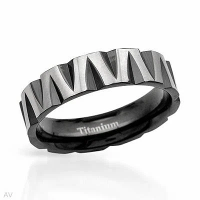 Stylish Brand New Gentlemens Band Ring in Titanium - Image 1 of 4