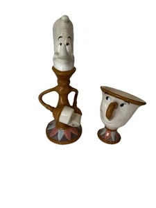 Disney Store Beauty & The Beast Chip Teacup + Candlestick 2 Pc 10th Anniversary - Picture 1 of 15