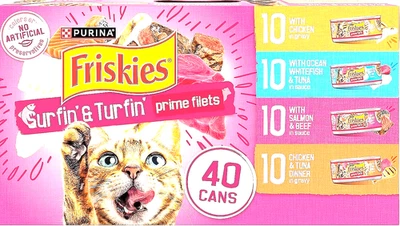 Purina Friskies Gravy Wet Cat Food Variety Pack, Surfin’ Turfin’ Pack of 40) 5.5 - Image 1 of 4