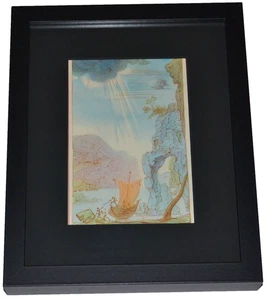 SALVADOR DALI gelisteter Künstler ORIGINAL 1946 Farbdruck im MUSEUM SCHWARZER RAHMEN #18 - Bild 1 von 1