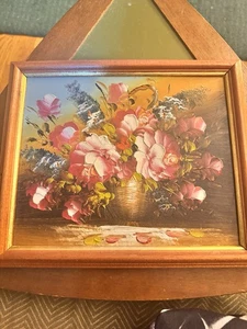 Vintage Orginial Oil Painting Florals/Flowers Framed 10x9 Gallery Wall Art - Picture 1 of 6