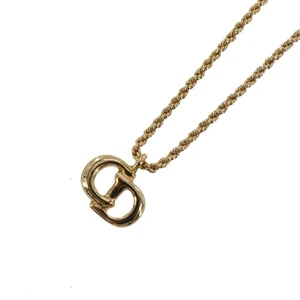 Christian Dior CD Logo Used Chain Necklace Gold Vintage #EH331 S - Picture 1 of 10