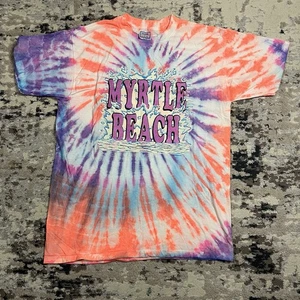 Vintage 90's Myrtle Beach XL Tie Dye T-Shirt Waves Made in USA Single Stitch - Picture 1 of 10