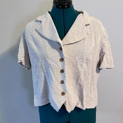 Vintage Cropped Button Down Shirt - Image 1 of 4