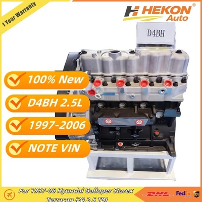 D4BH Motor Long Block For 1997-06 Hyundai Galloper Starex Terracan i20 2.5 TDI - Image 1 of 4
