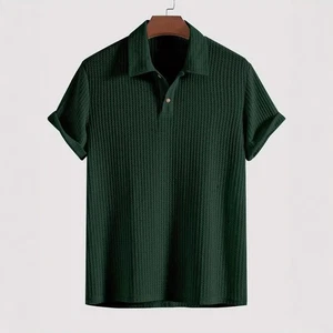 2025Nuova T-Shirt Uomo Bavero Maglia Modello Rombo Casual Manica Corta S-XXL - Foto 1 di 21