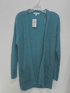 Sag was ? Damen Strickjacke Pullover mit offener Vorderseite, grün, Medium - Bild 1 von 3