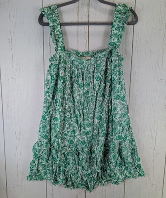 Пышный размер средний зеленый цветочный без рукавов женщин Майка блузка - Изображение 1 из 4