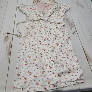 Vintage Anne Lewin New york rose floral robe cotton wrap - Picture 1 of 10