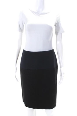 Falda recta Lanvin para mujer cintura elástica tiro alto hasta la rodilla negra talla M LL Foto 1 de 4