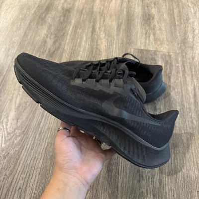 Nike Air Zoom Pegasus 37 Running Athletic Shoes Triple Black BQ9646 Men's Sz 12  - Image 1 of 4