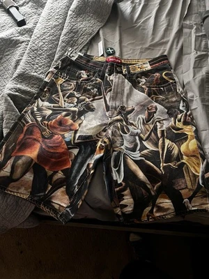 Pantalones Cortos de Denim Sueltos SUPREME 25SS X Ernie Barnes Patrón Total Usados c9d0070f Foto 1 de 4