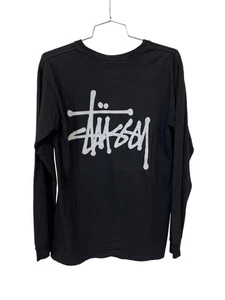Stussy Langarm T-Shirt Gr. Small Rundhals Logo hinten schwarz weiß NEU - Bild 1 von 7