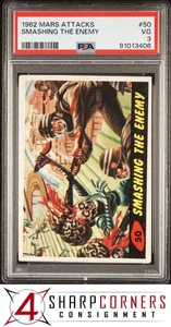 1962 MARS ATTACKS #50 SMASHING THE ENEMY PSA 3 - Picture 1 of 4