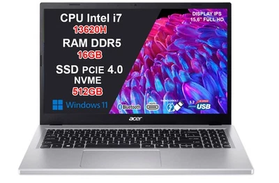 Notebook Acer Aspire Go 15.6" FHD i7-13620H 16GB RAM 512GB SSD Win11 Home Silver - Immagine 1 di 4