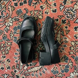 Madden NYC Black Mary Jane Platform Heels Chunky Size 7.5 - Picture 1 of 7