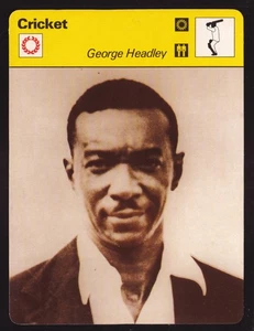 George Headley Jamaica Cricket Player Star 1979 Reino Unido Sportscaster tarjeta #86-20 - Imagen 1 de 2