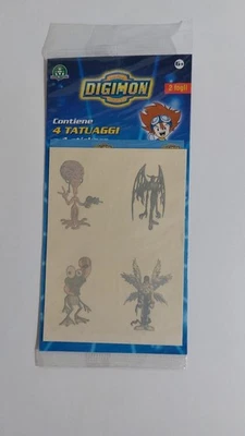 DIGIMON 4 TATUAGGI + 4 ADESIVI GIOCHI PREZIOSI 1999 - Immagine 1 di 2
