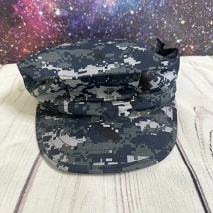 US Navy Hat Cap Working Utility Sekri Digital Blueberry Camo 8 Point Size 7 3/4 - Picture 1 of 8