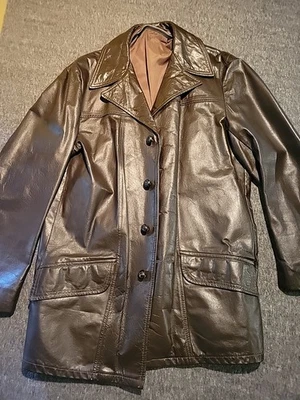 De colección Ropa Deportiva Talla LG Cuero Blazer Hombres 42 Chaqueta de Conducción Abrigo Deportivo Discoteca Años 70 Foto 1 de 4