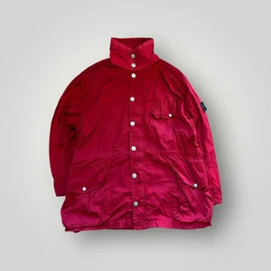Stone Island Red Military Jacket L 80s Style Button Pockets Stand Up Collar - Picture 1 of 8