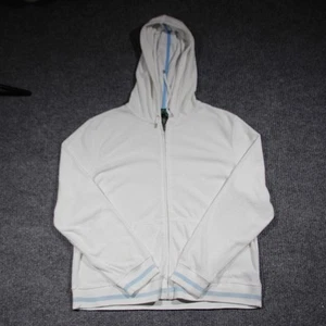 Vintage Lauren Ralph Lauren Terry Cloth Hoodie Womens L White Full Zip Sports - Picture 1 of 6