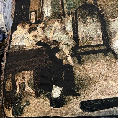 Goodwin Weavers Edgar Degas, Ballet Class Tapestry Throw Blanket 44”x62” - Image 1 of 4