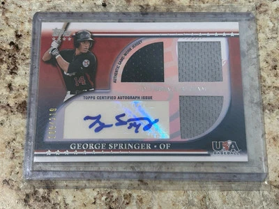 2010 Topps USA Baseball Team George Springer Rookie Autograph Jersey Relic /219 - Image 1 of 3