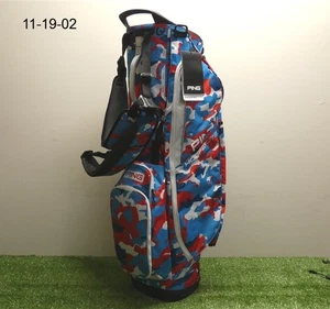 Ping Hoofer Lite Mens 4-Way Carry Stand Golf Bag USA Camo New - Picture 1 of 7