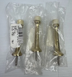 Lot 3 Ives Door Stop Solid Brass Wall Mounted Bright Schlage Door Hardware 61mb3 - Picture 1 of 5